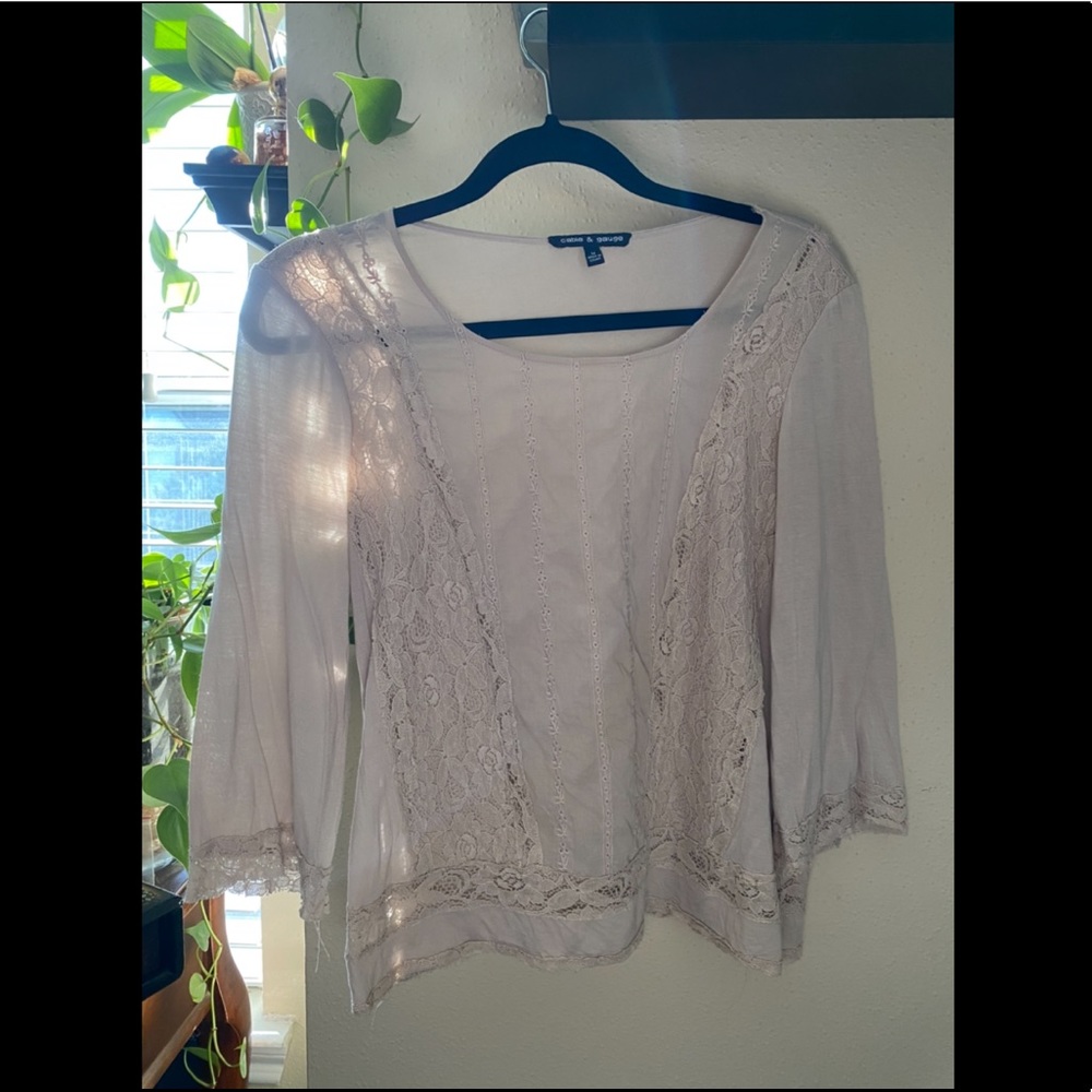 Boho Lace Trim Blouse